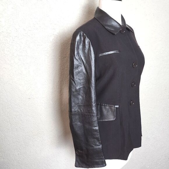 Tomaso Stefanelli Alessandra Wool Leather Jacket Size 40  Made In Italy Brown - Picture 3 of 8